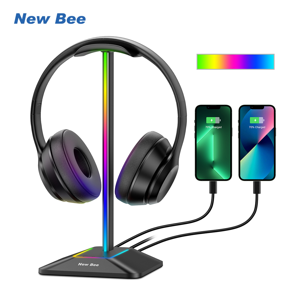 Headset Stand Rgb - Nieuwe Bee Z8 RGB-hoofdtelefoonstandaardhouder met 2