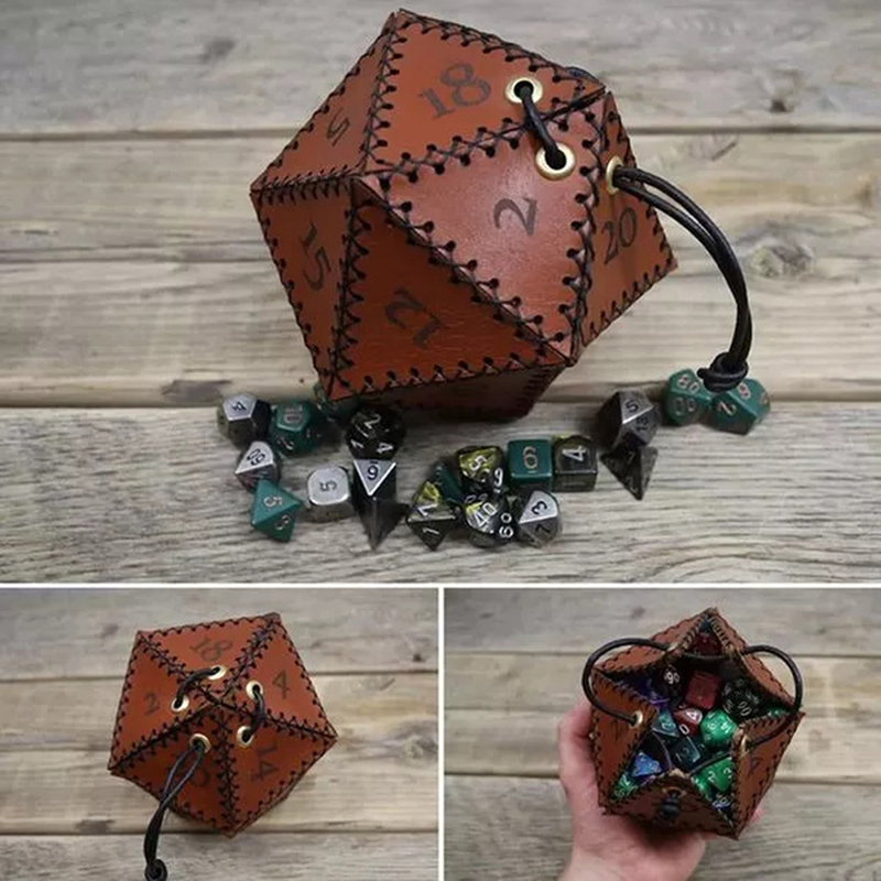 Leren D20 dobbelstenen tas, ve - Gaming Accessories Ideas recensie en prijs
