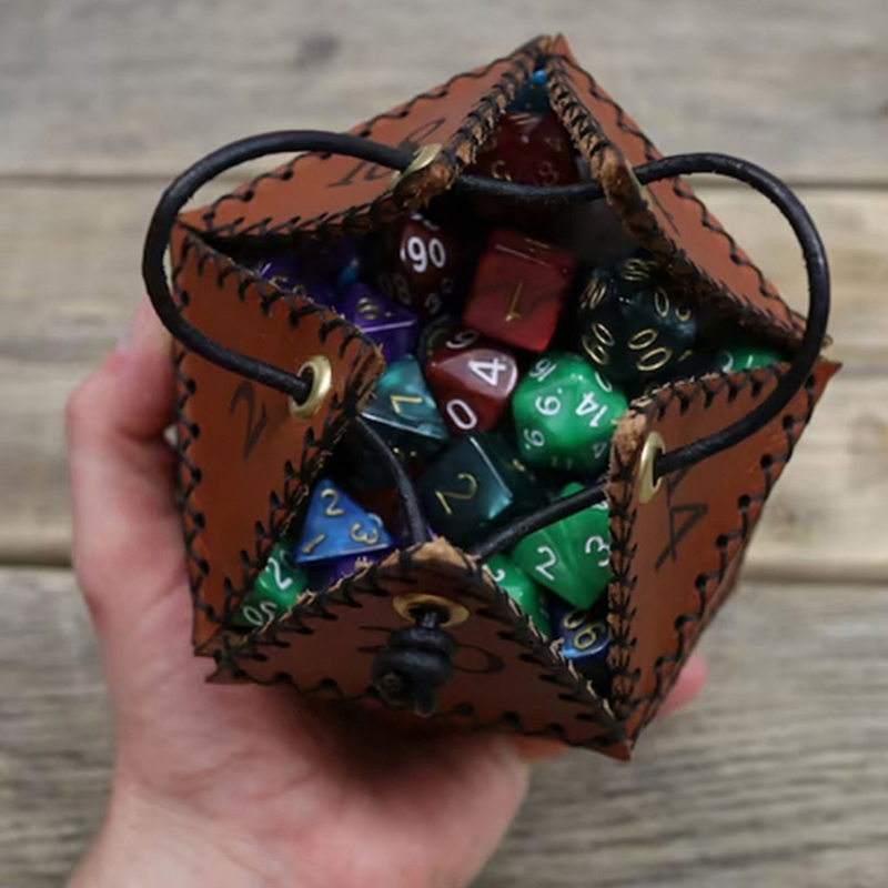 Leren D20 dobbelstenen tas, ve - Gaming Accessories Ideas recensie en prijs