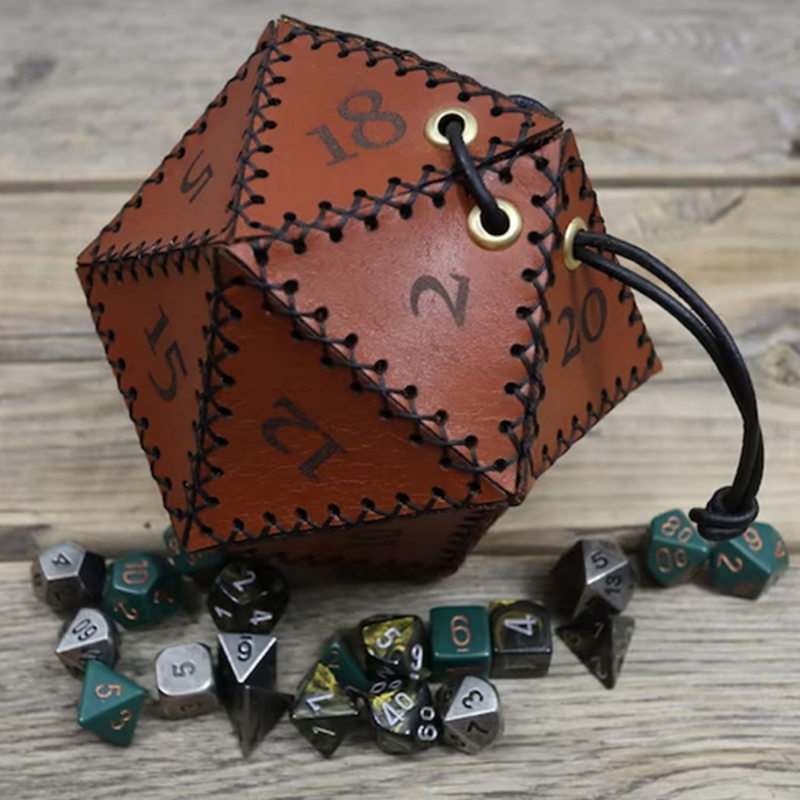 Leren D20 dobbelstenen tas, ve - Gaming Accessories Ideas recensie en prijs